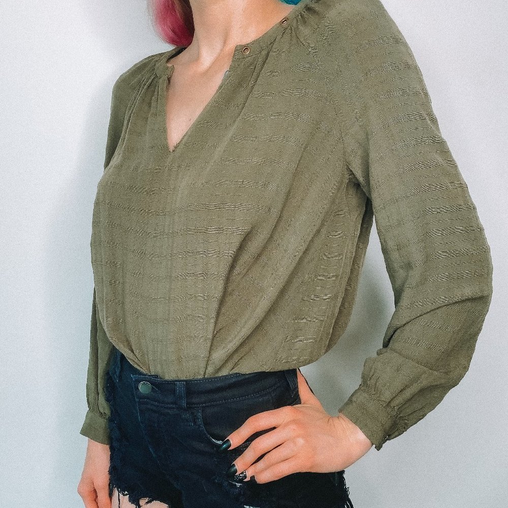 Knox Rose Green Long Sleeve Blouse